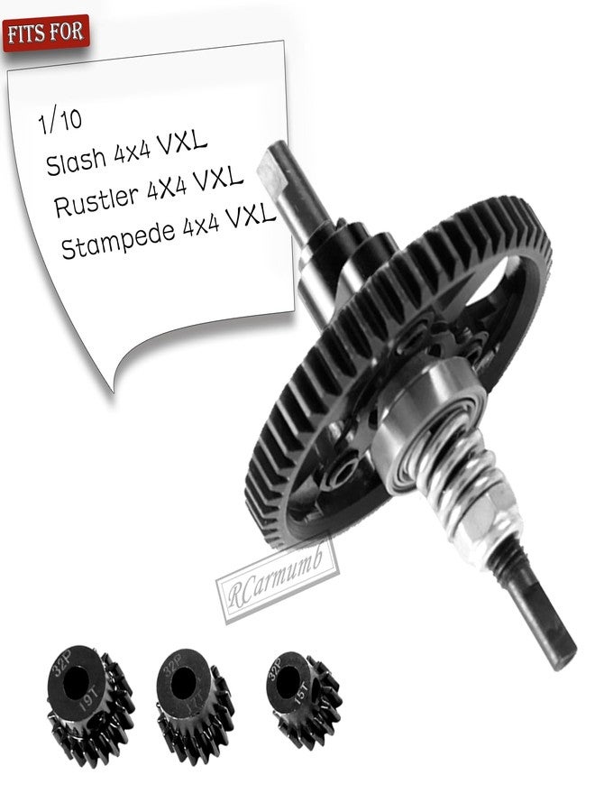 Rcarmumb Hardened Steel Slipper Clutch Eliminator Gear Upgrades Part for 1/10 Slash 4X4/VXL Stampede 4X4/VXL Rustler 4X4/VXL,54T Spur Gear with Pinions Gears Set(15T 17T 19T),#6878,Black - Image 2